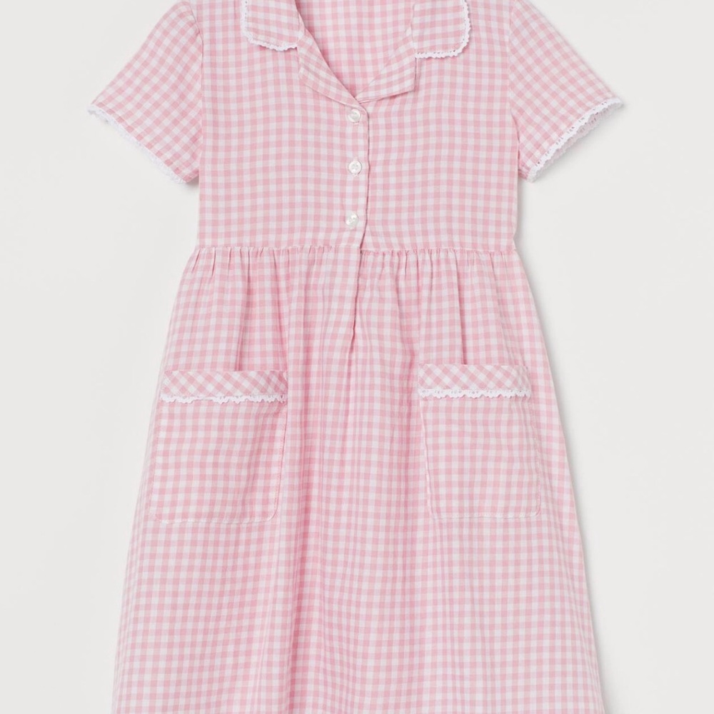 H&M pink Gingham girls dress